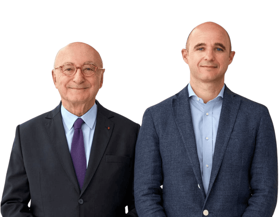 Close-up of Henri Chibret, founder of Théa and Jean-Frédéric Chibret, president of Théa